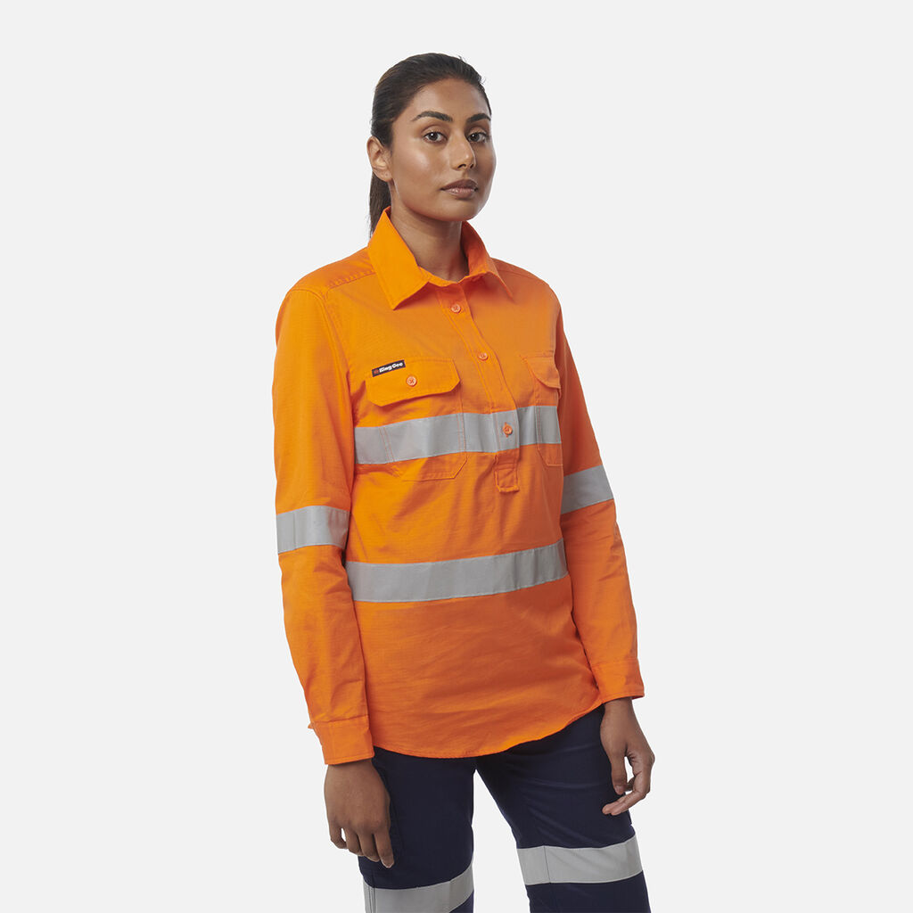 Womens Workcool Vented Closed Front Shirt Taped Long Sleeve