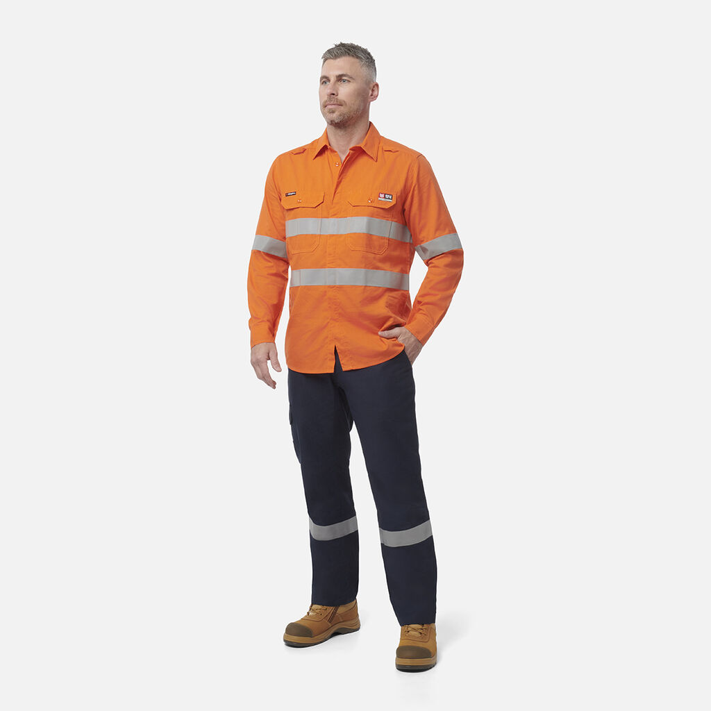Shieldtec LENZING™ FR Hi-Vis Spliced Open Front Taped Shirt PPE2