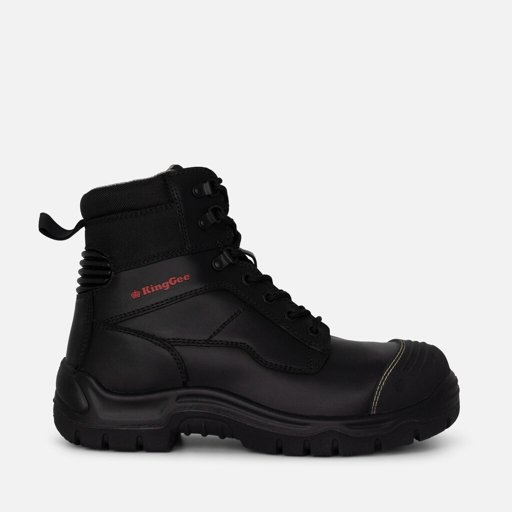 Phoenix Zip/Lace Composite Safety Work Boots 6" - Black