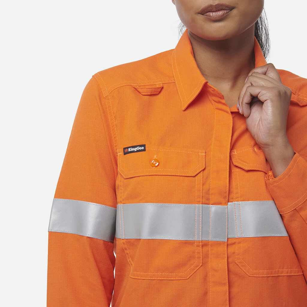 Women’s Shieldtec LENZING™ FR Hi-Vis Open Front Taped Shirt PPE2