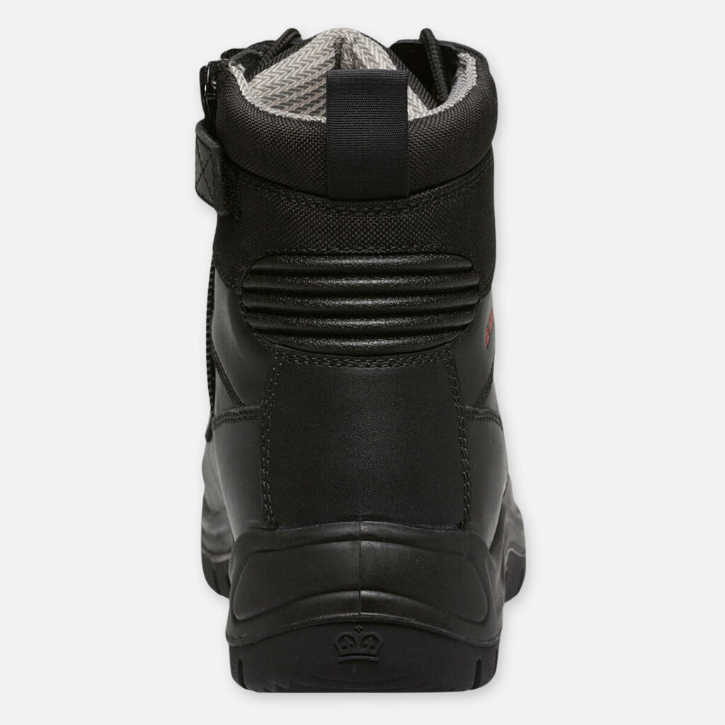 Phoenix Zip/Lace Safety Work Boots with Scuff Cap - Black