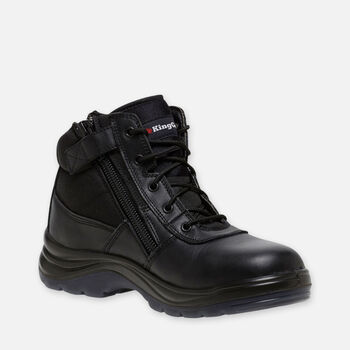 Tradie Shield Zip/Lace Non Safety Boots with Scuff Cap - Black