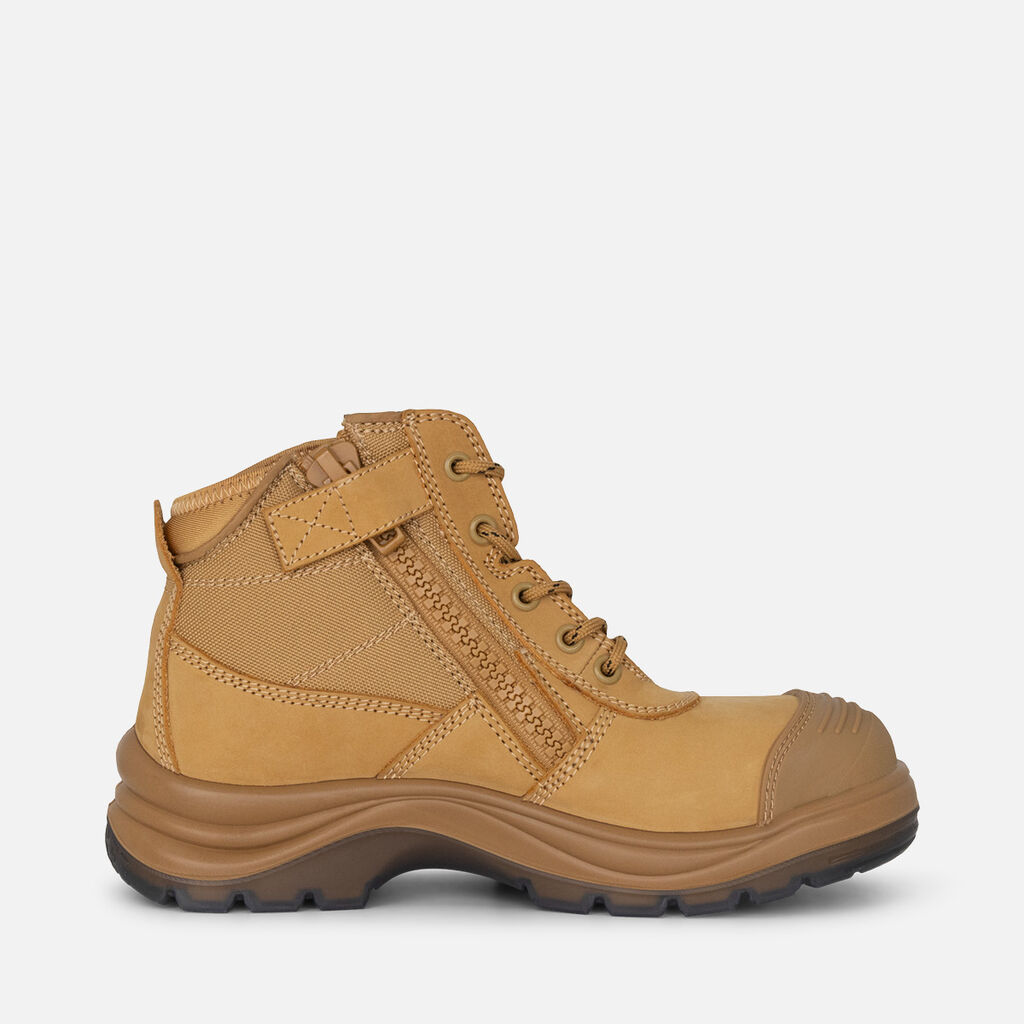 Tradie Women's Zip/Lace Steel Cap Work Boots 5" - Wheat