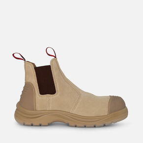 Wills Suede Steel Cap Gusset Work Boots -Sand