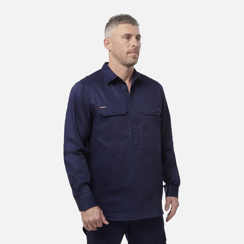 Originals Long Sleeve Closed Front Cotton Drill Work Shirt