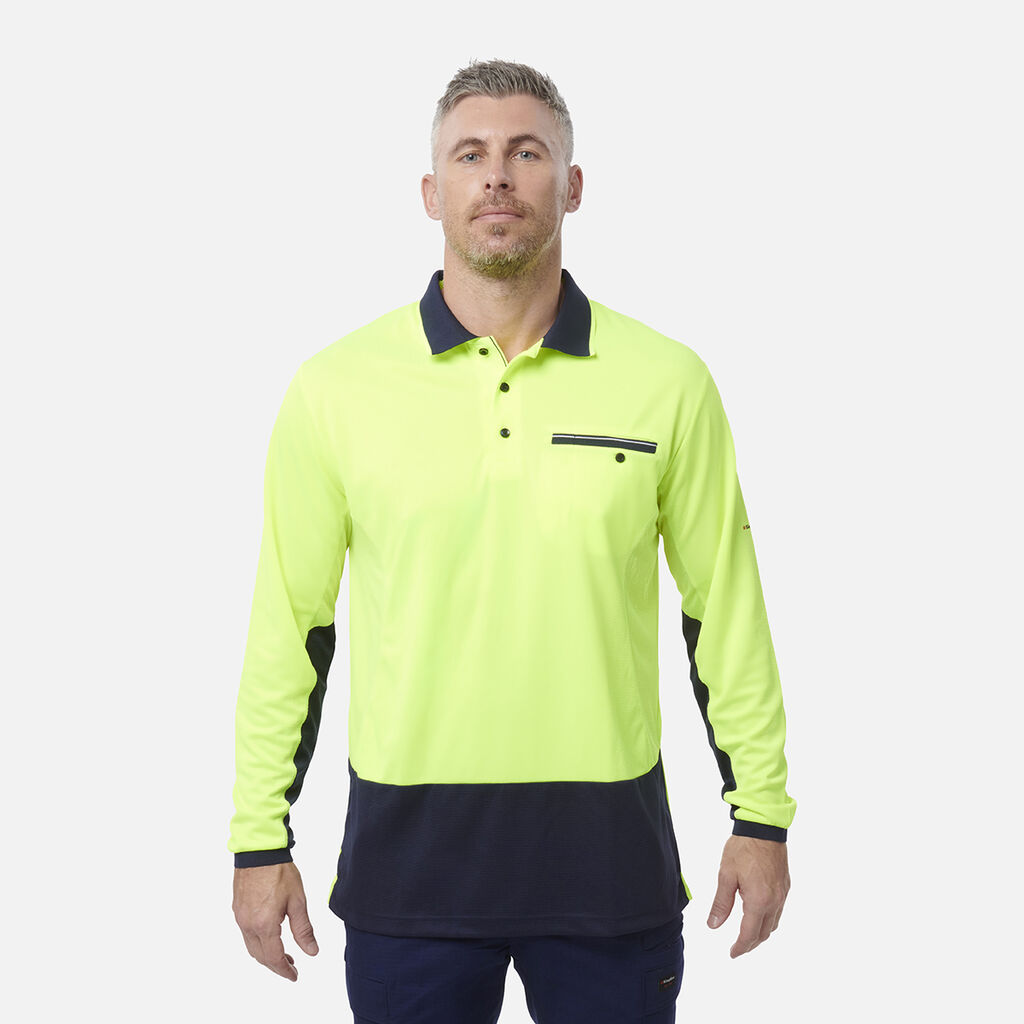 Workcool Hyperfreeze Hi-Vis Lightweight Long Sleeve Polo 