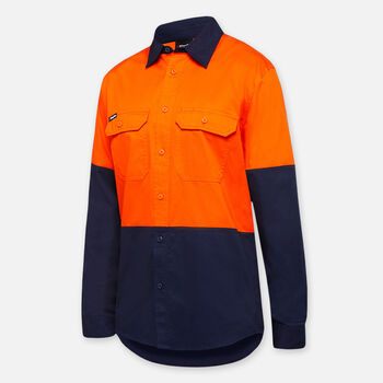 Hi-Vis Stretch Long Sleeve Work Shirt