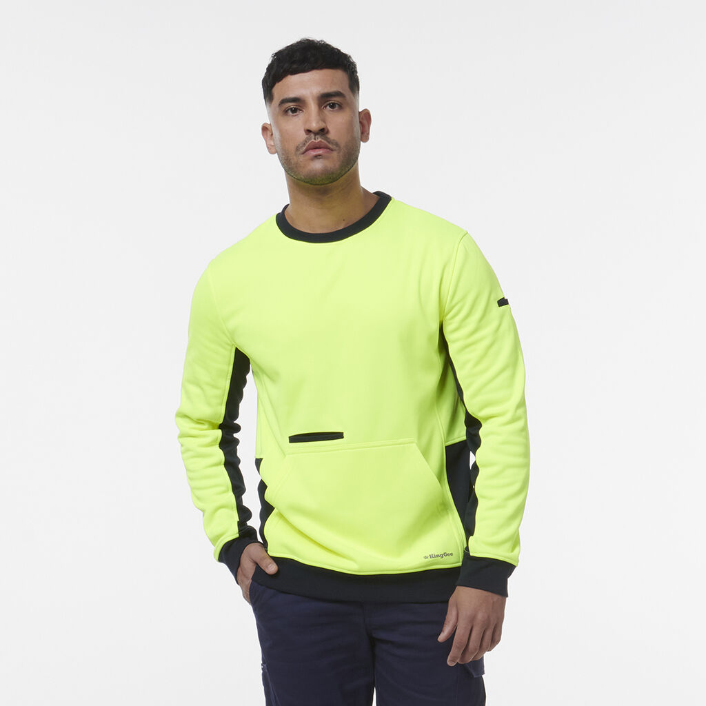 Hi Vis Spliced Crew Neck Fleece