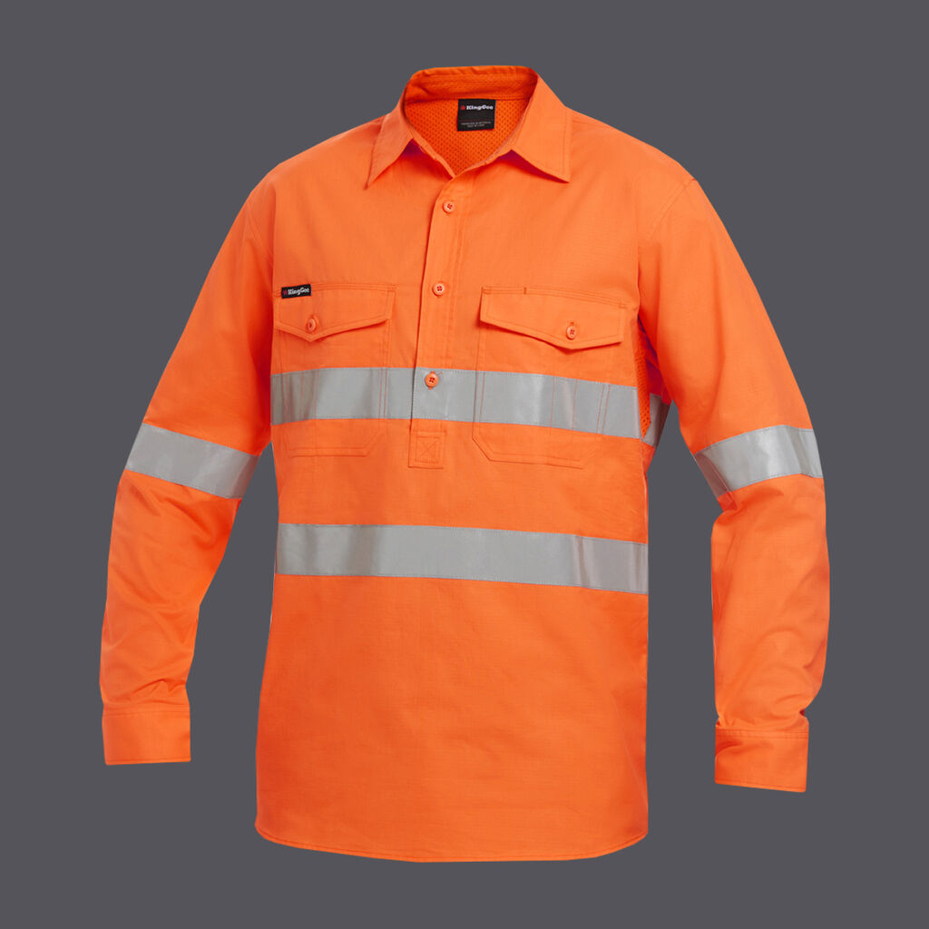 Workcool 2 Hi Vis Reflective Closed Front Shirt Long Sleeve image number null