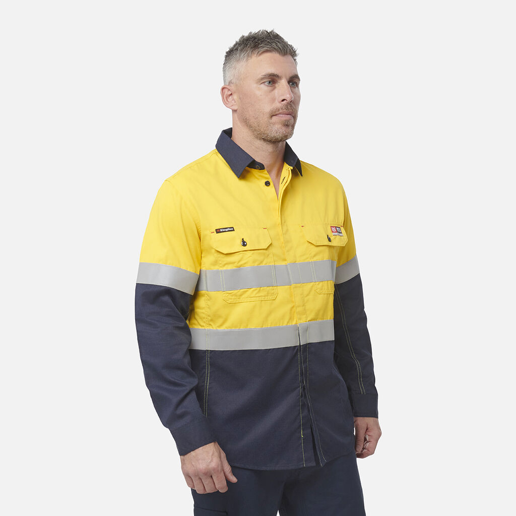 ShieldTec Fr Hi Vis 2 Tone Open Front Taped Shirt PPE2