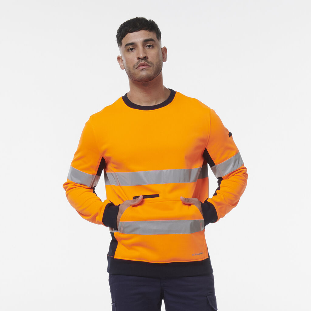 Reflective Spliced Crew Neck  Fleece