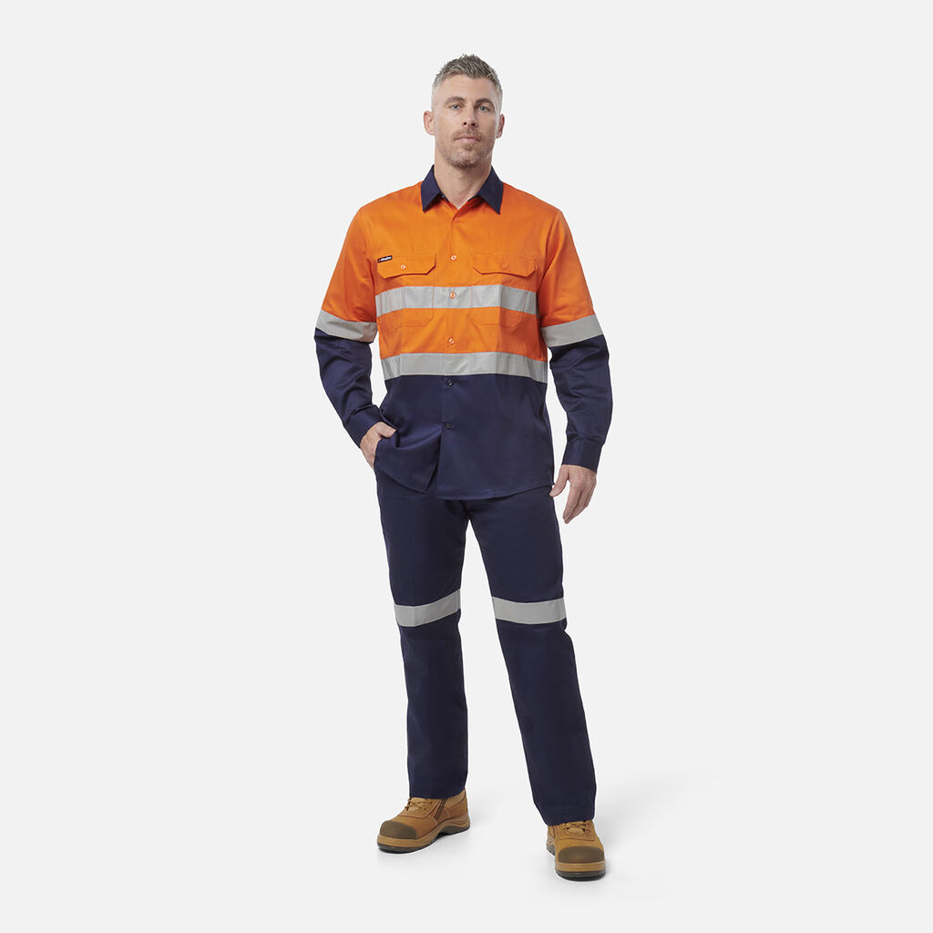 Originals Hi-Vis Reflective Two Tone Long Sleeve Work Shirt 