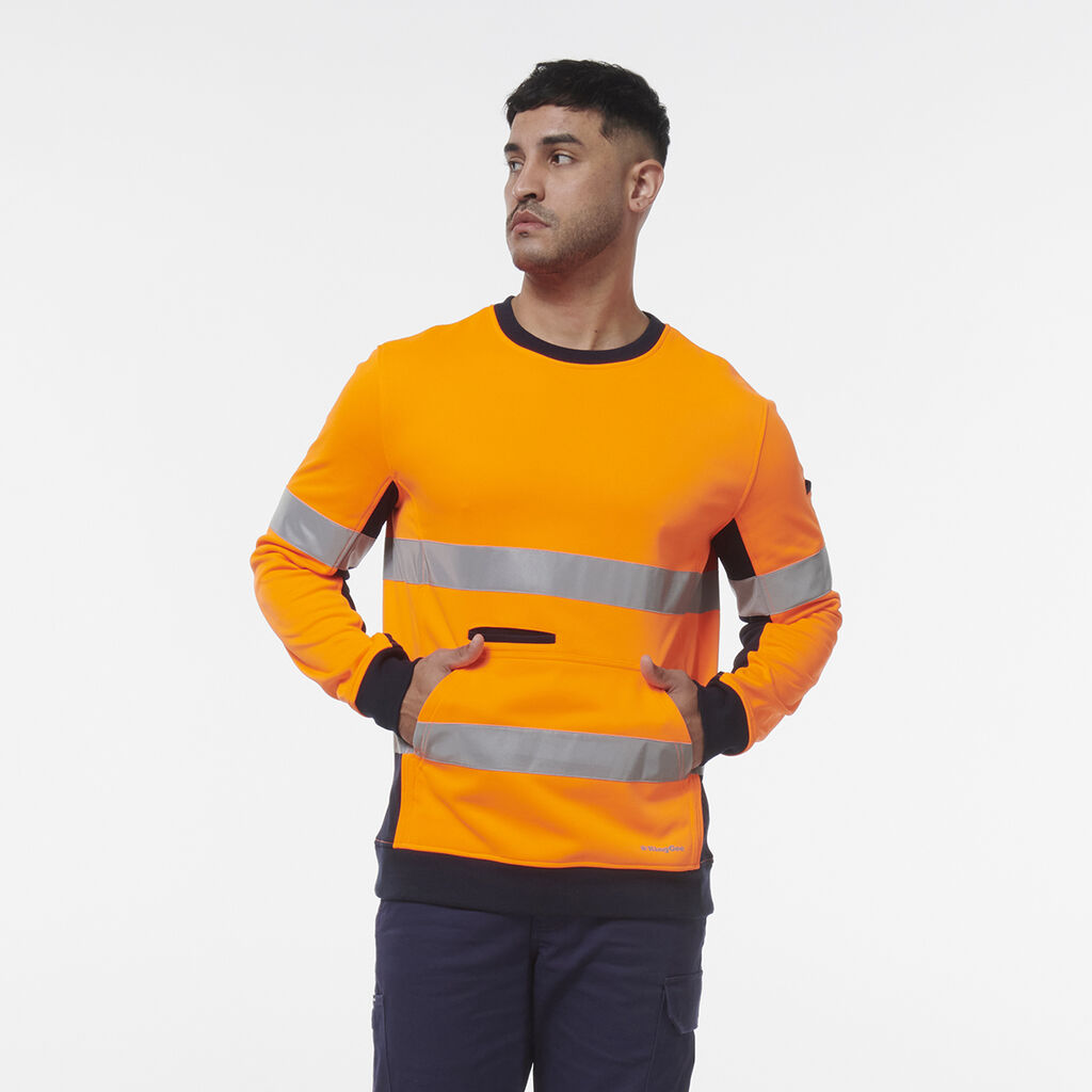 Reflective Spliced Crew Neck  Fleece