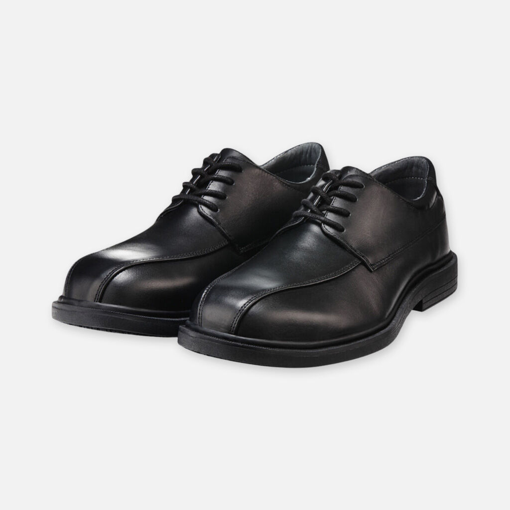 Parkes Leather Lace Up Safety Toe Shoes - Black