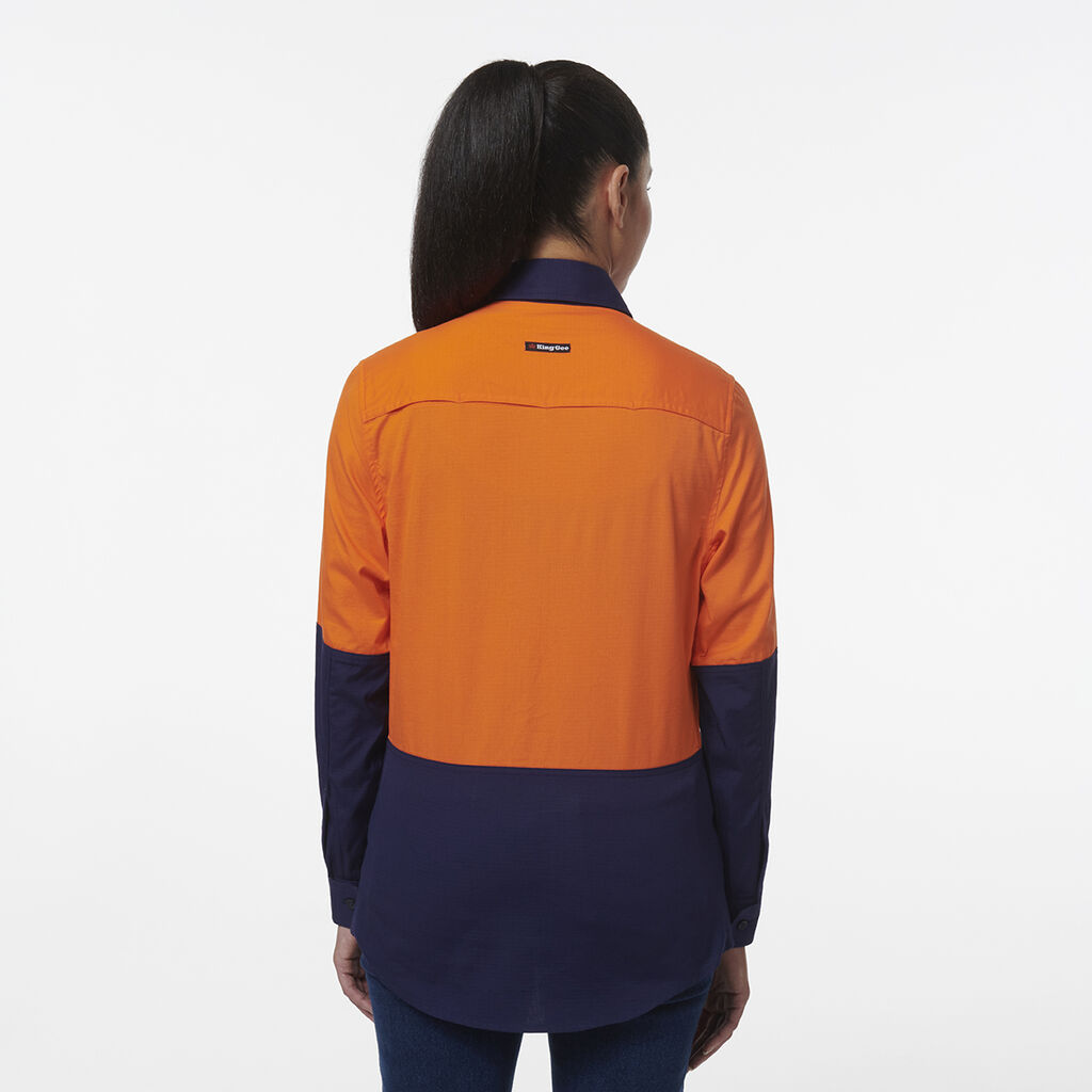 Womens Workcool Vented Closed Front Spliced Shirt 