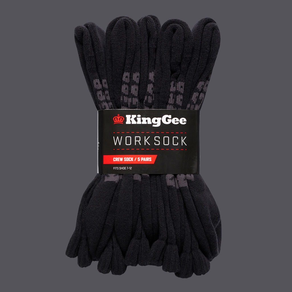 Men's Crew Cotton Work Sock - 5 Pack