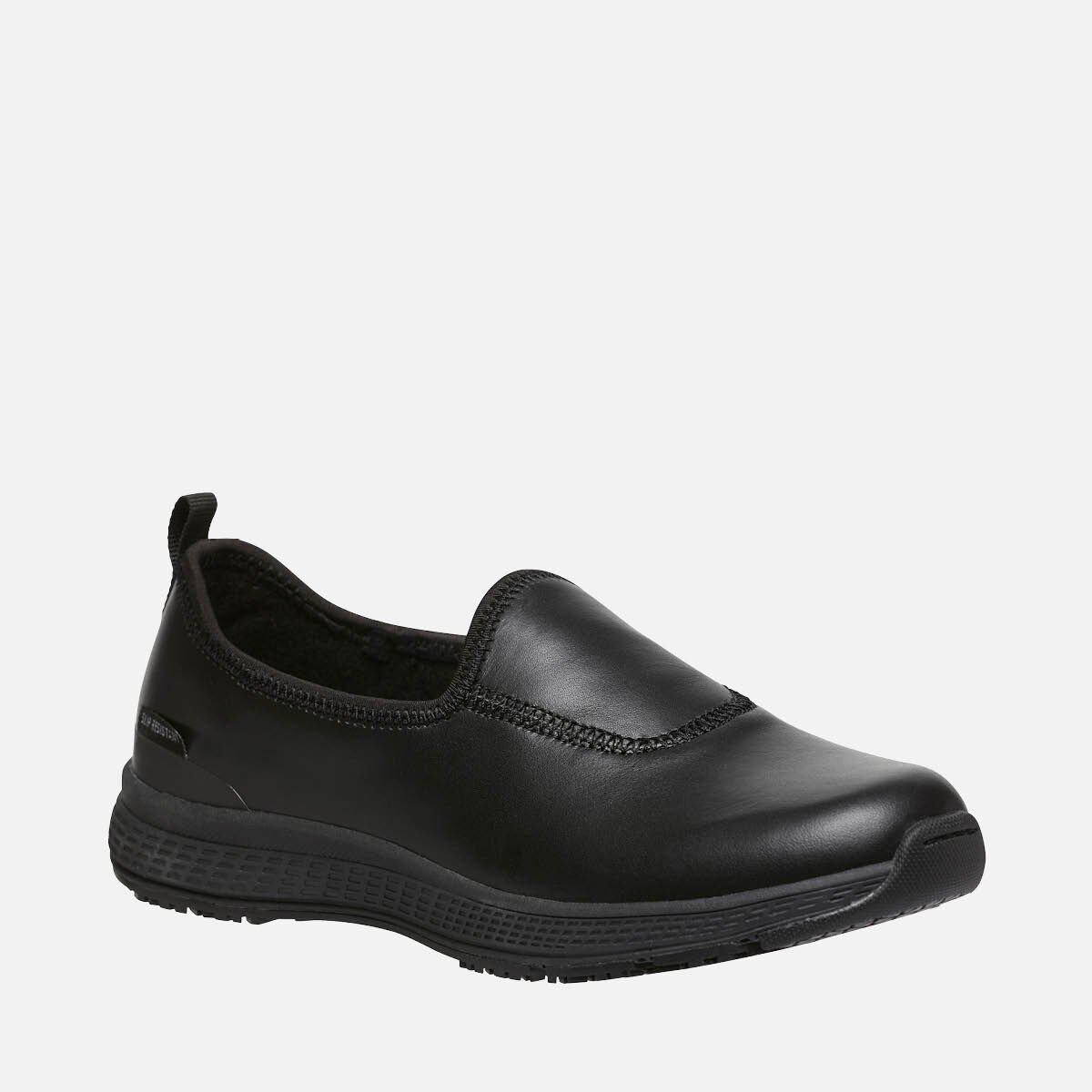 Women's black slip on cheap work shoes