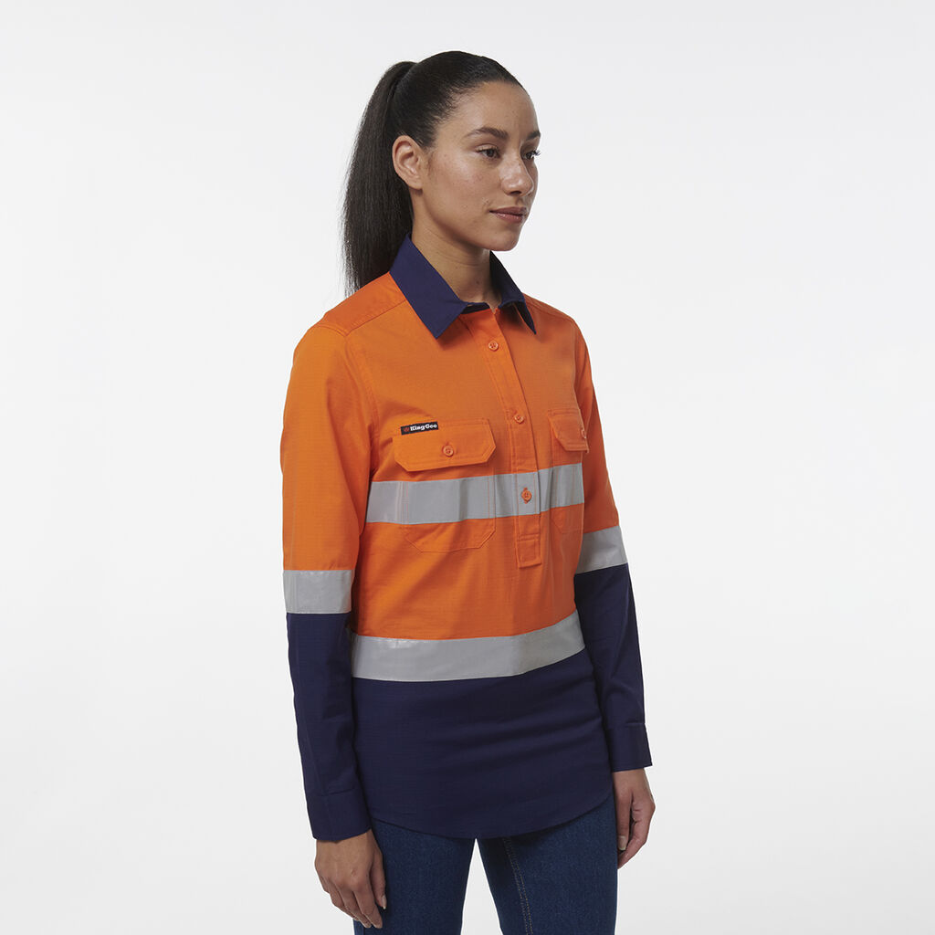 Womens Workcool Vented Closed Front Reflective Shirt