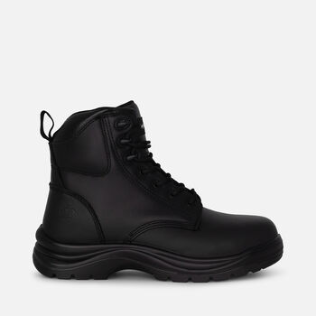 Cook Lace Up Leather Safety Work Boots - Black