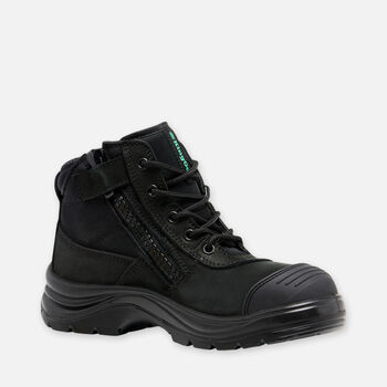 Tradie Women's Zip/Lace Steel Cap Work Boots 5" - Black 