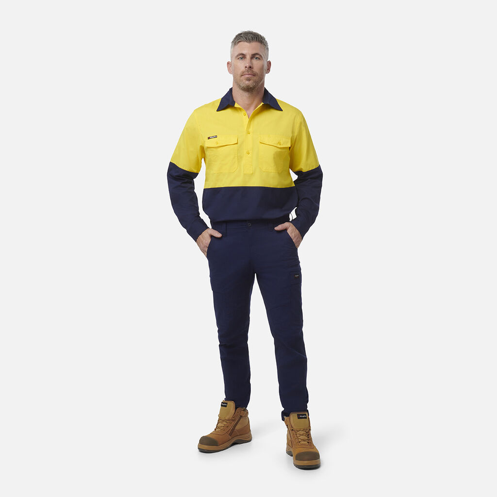 Workcool 2 Hi-Vis Two Tone Closed Front Long Sleeve Shirt