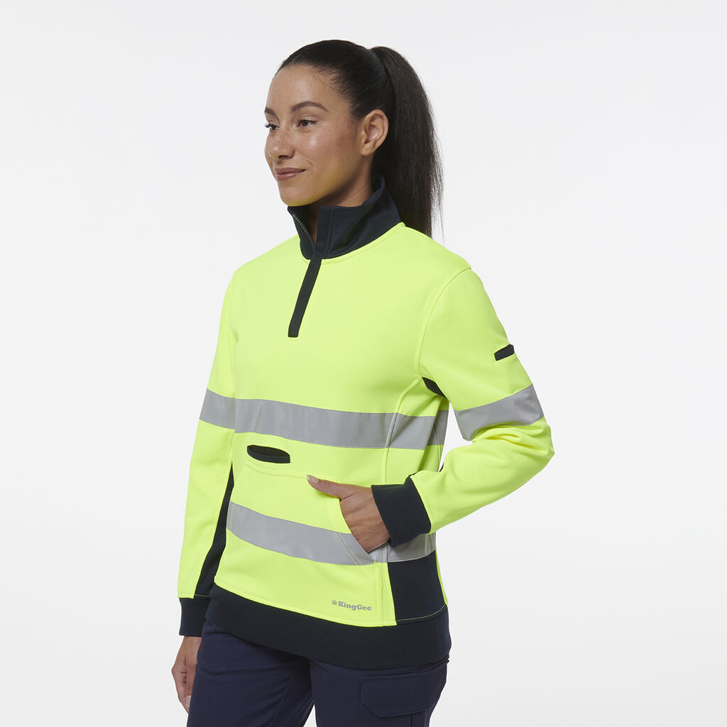 Women's Reflective Spliced 1/4 Zip Fleece
