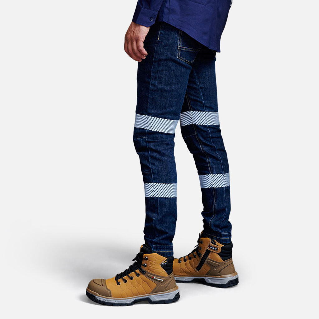 Urban Coolmax Stretch Slim Reflective Denim Work Jeans