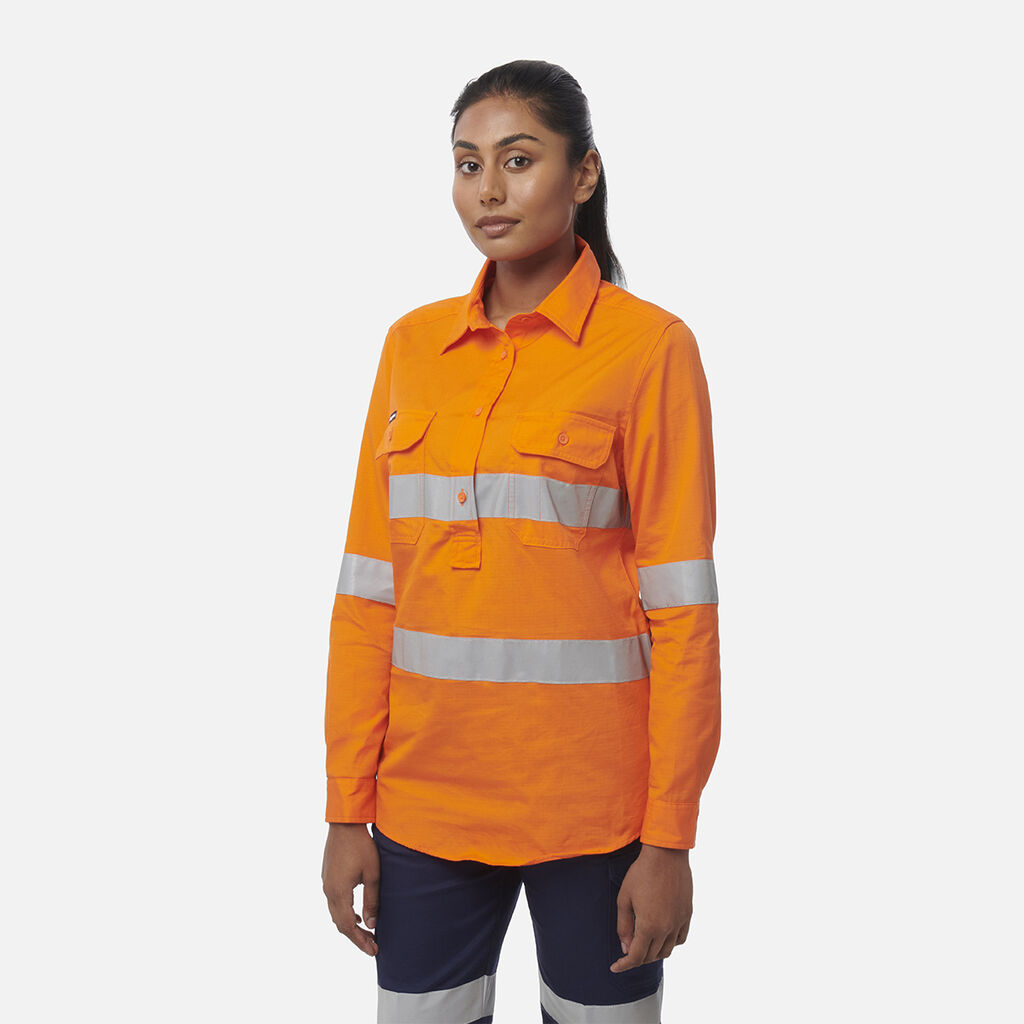 Womens Workcool Vented Closed Front Shirt Taped Long Sleeve