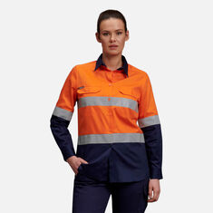 Women's Hi-Vis Reflective Long Sleeve Work Shirt