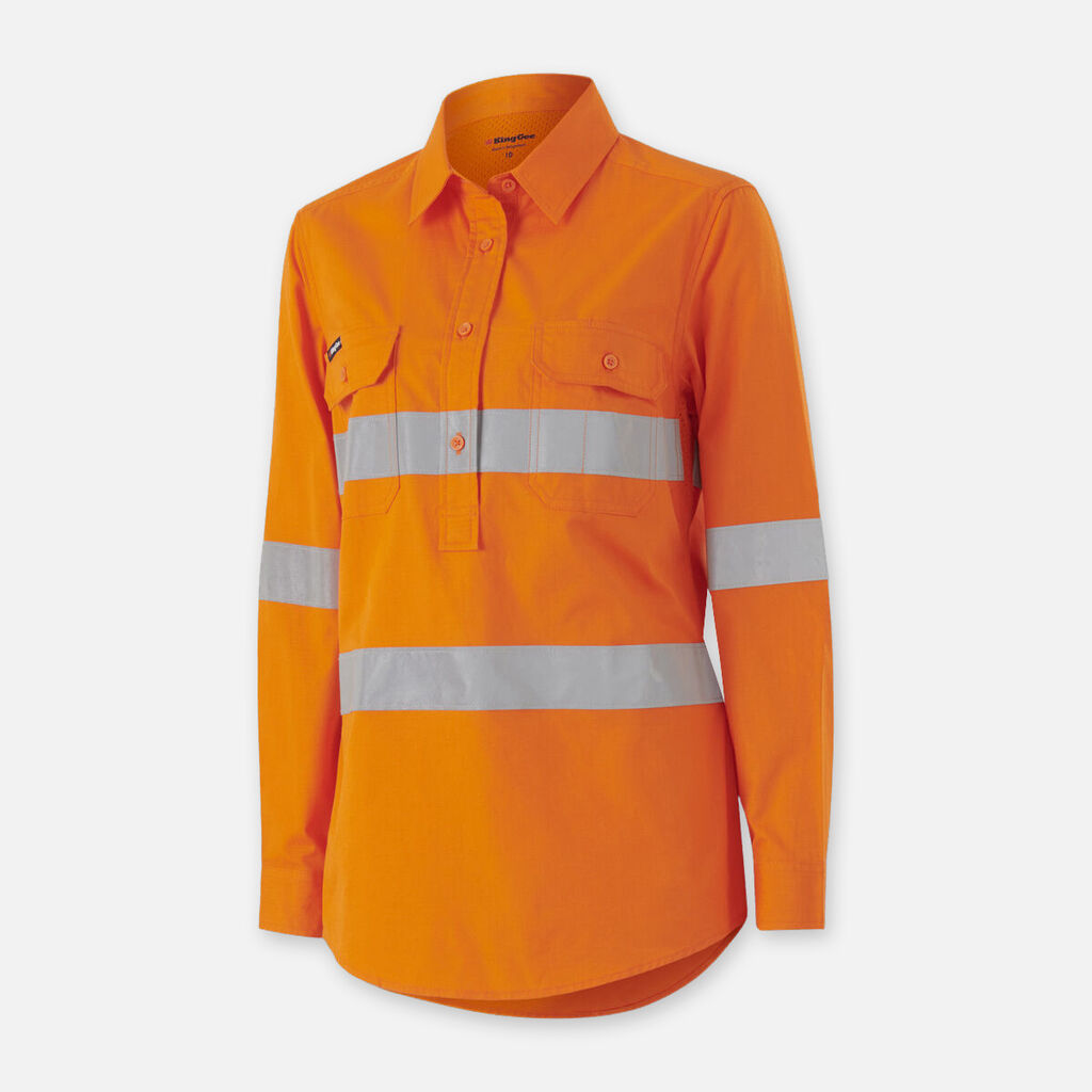 Womens Workcool Vented Closed Front Shirt Taped Long Sleeve