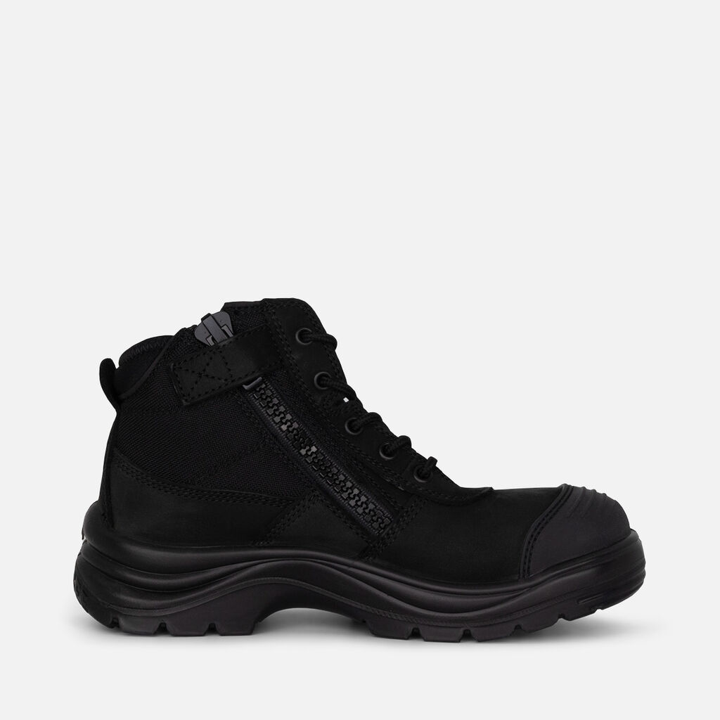 Tradie Women's Zip/Lace Steel Cap Work Boots 5" - Black