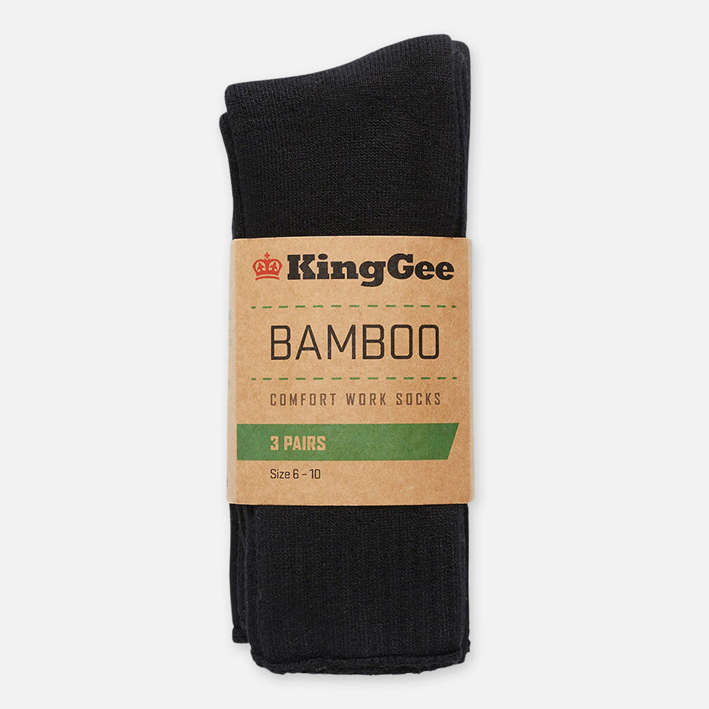 Men's Bamboo Crew Work Socks - 3 Pack