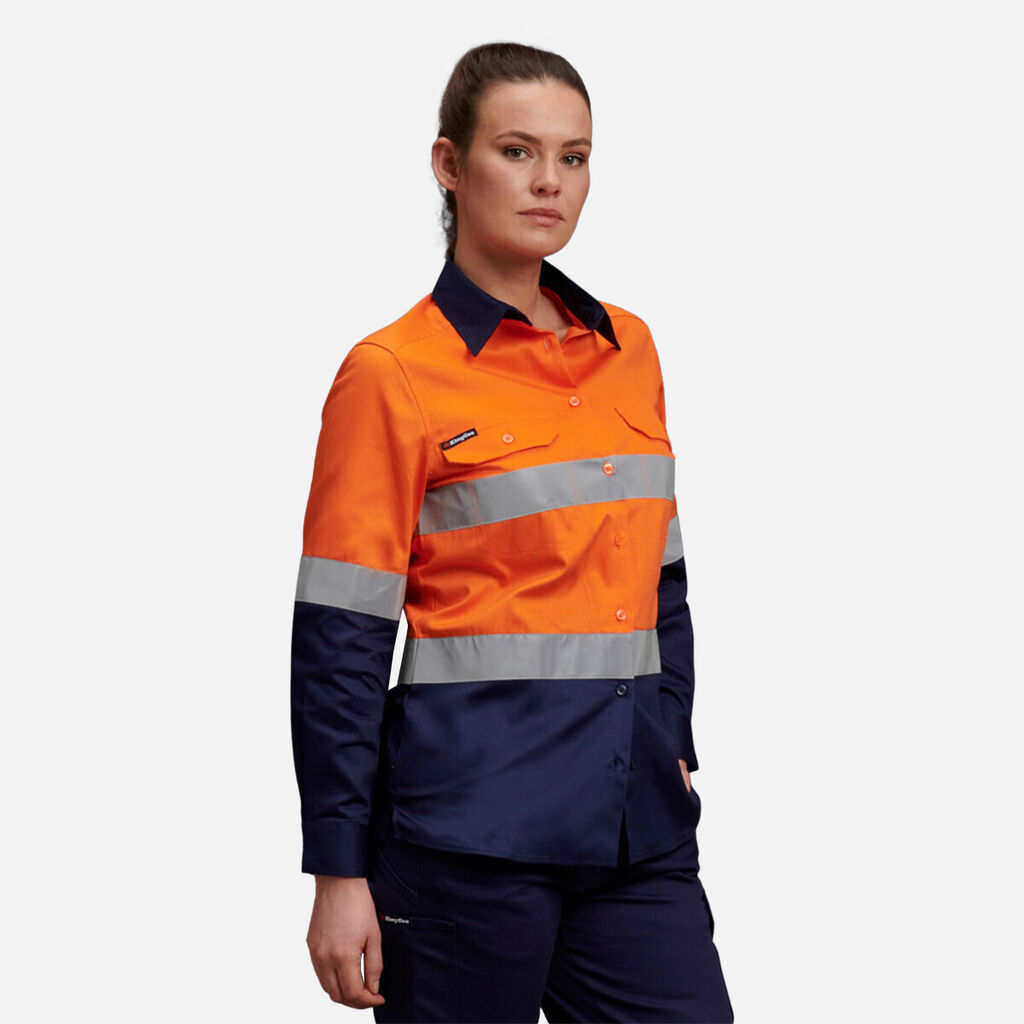 Women's Hi-Vis Reflective Long Sleeve Work Shirt