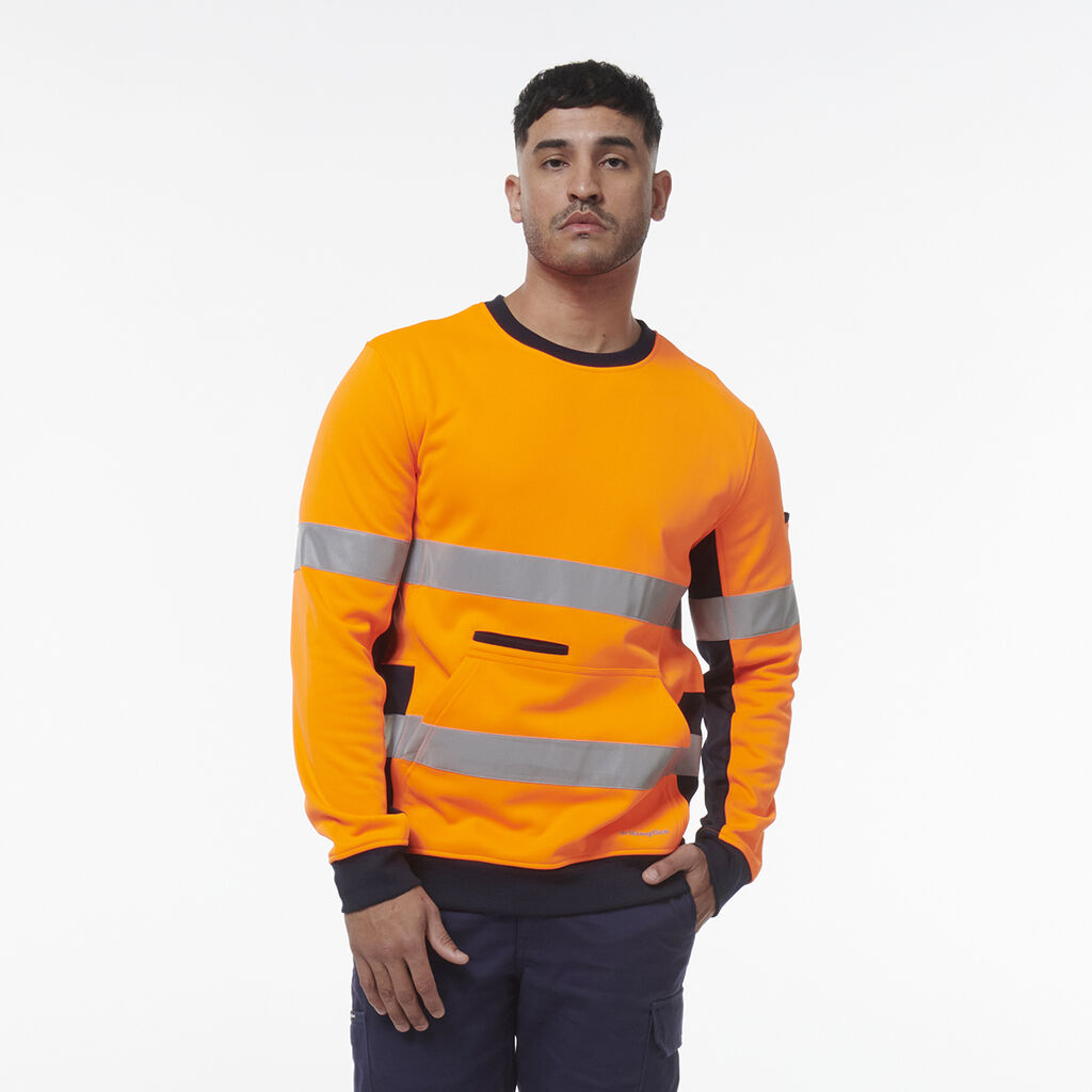 Reflective Spliced Crew Neck  Fleece