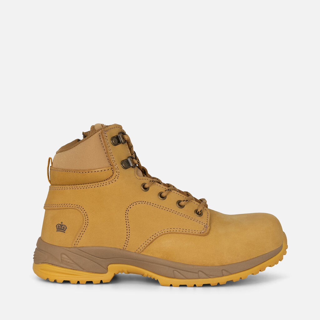 Women's Tradie Hybrid Zip/Lace Composite Cap Work Boots 6" - Wheat