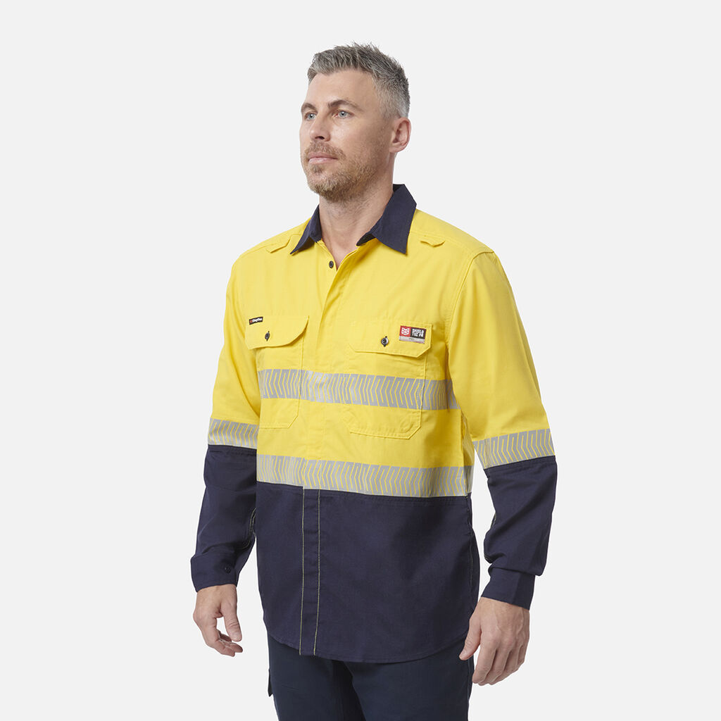 ShieldTec LENZING™ FR Hi Vis 2Tone Open Front Taped Shirt PPE1
