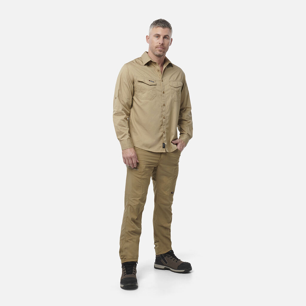 Tradies Lightweight Cotton Drill Long Sleeve Work Shirt