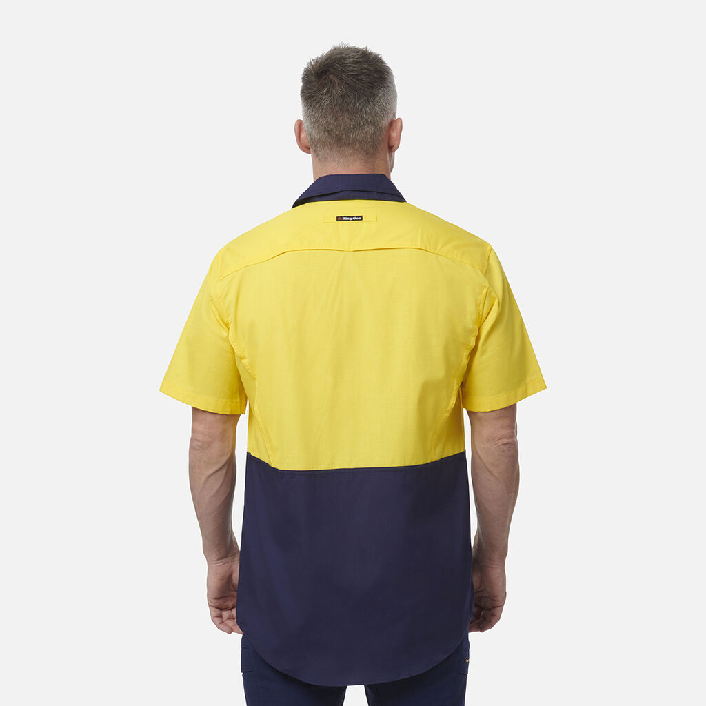 Workcool 2 Hi-Vis Two Tone Short Sleeve Drill Work Shirt