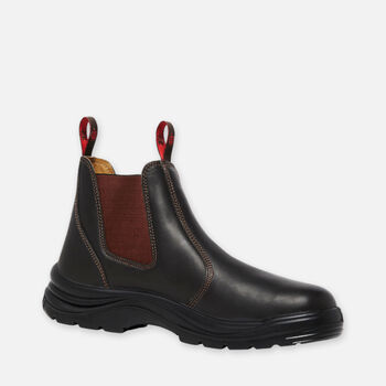 Station Non Safety Pull Up Gusset Suede Boots - Brown