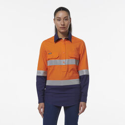 Womens Workcool Vented Closed Front Reflective Shirt
