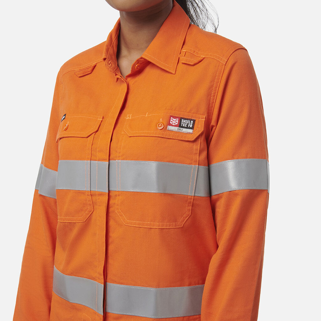 Women’s Shieldtec LENZING™ FR Hi-Vis Open Front Taped Shirt PPE2