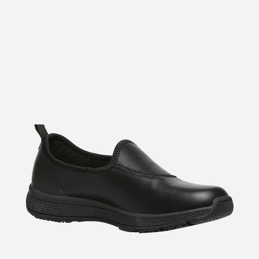 Women's Superlite Leather Slip-On Work Shoes -Black
