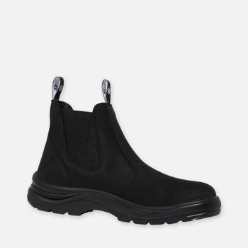 Station Non Safety Pull Up Gusset Suede Boots - Black