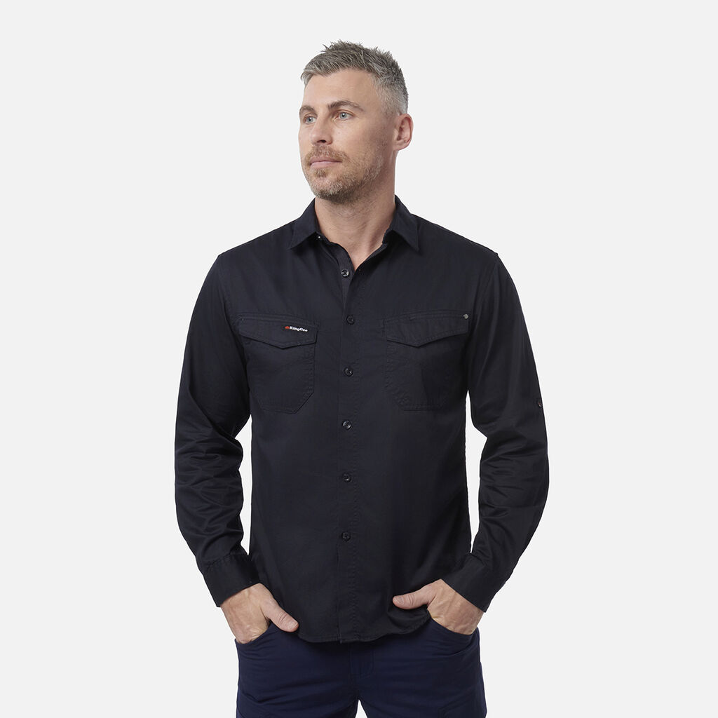 Tradies Lightweight Cotton Drill Long Sleeve Work Shirt