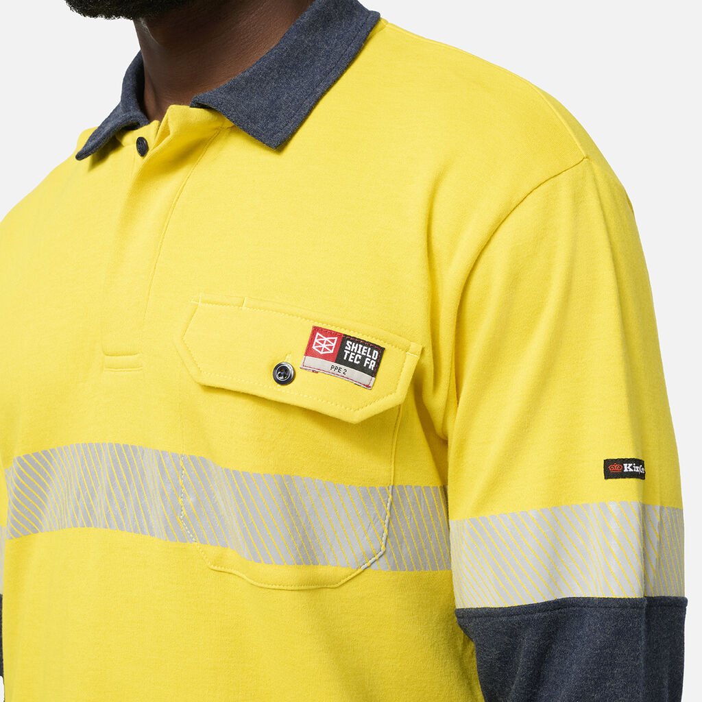 Shieldtec FR Hi-Vis Spliced Polo with FR Tape