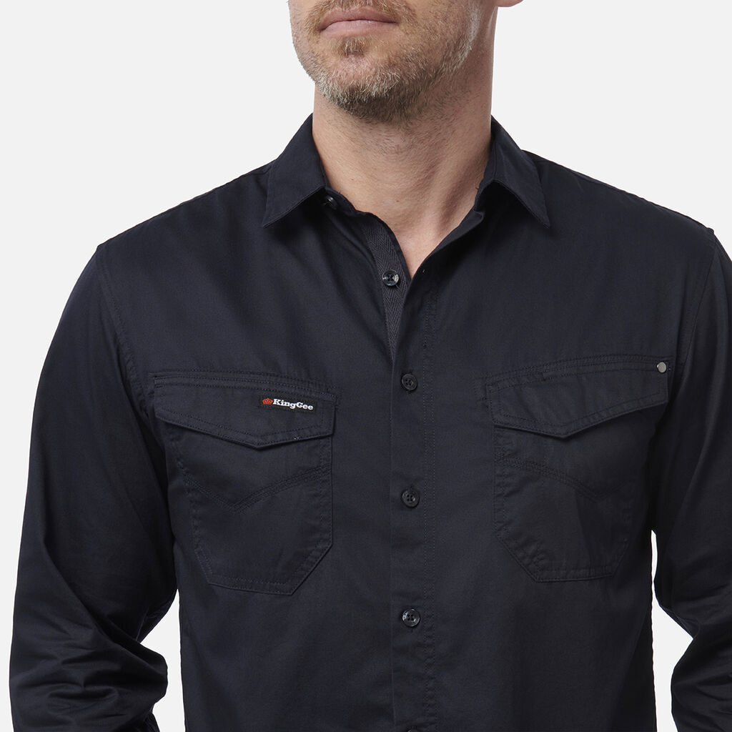 Tradies Lightweight Cotton Drill Long Sleeve Work Shirt