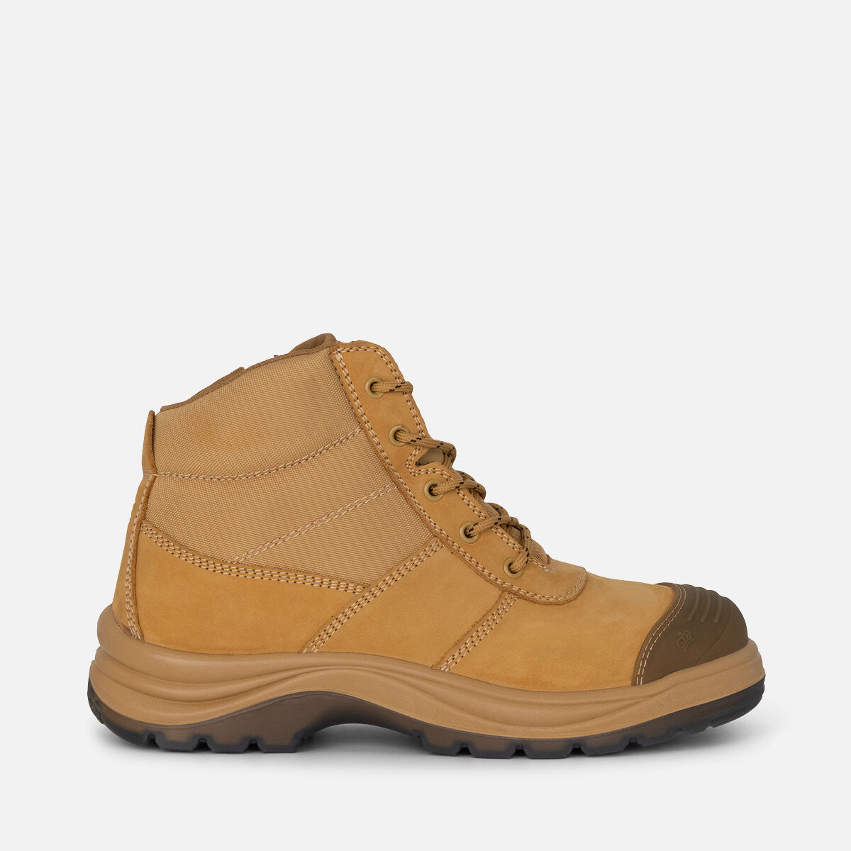 Tradie Zip Lace Steel Cap Safety Work Boots 5 Wheat