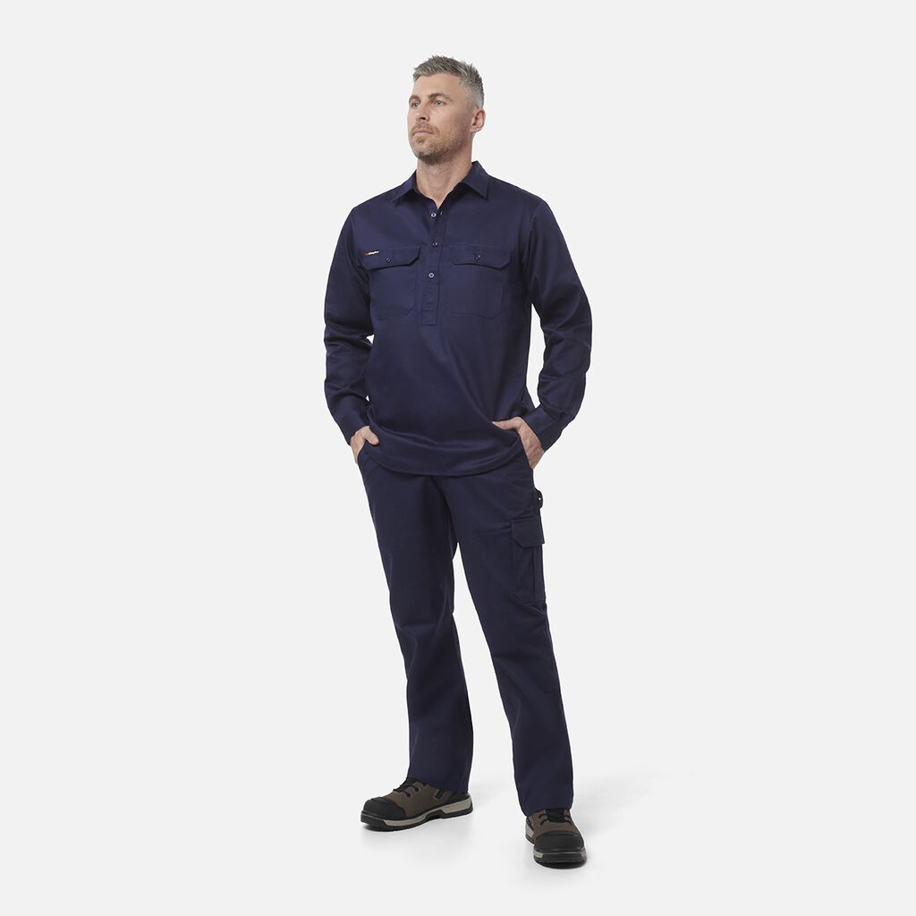 Originals Long Sleeve Closed Front Cotton Drill Work Shirt