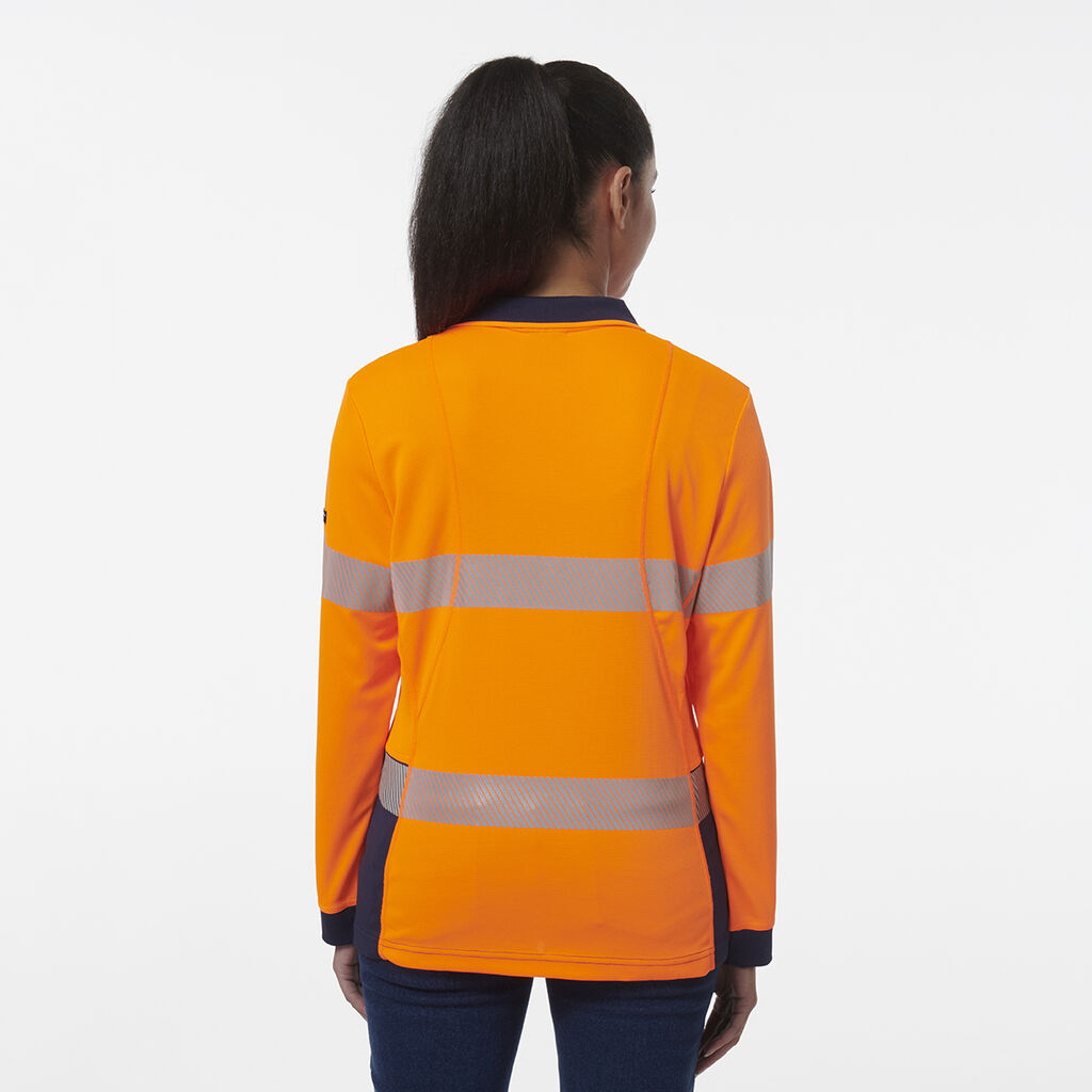 Womens Workcool Hyperfreeze Spliced Long Sleeve Polo with Segmented Tape