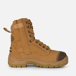 Phoenix Metguard Zip/Lace Safety Work Boots Wheat 8"